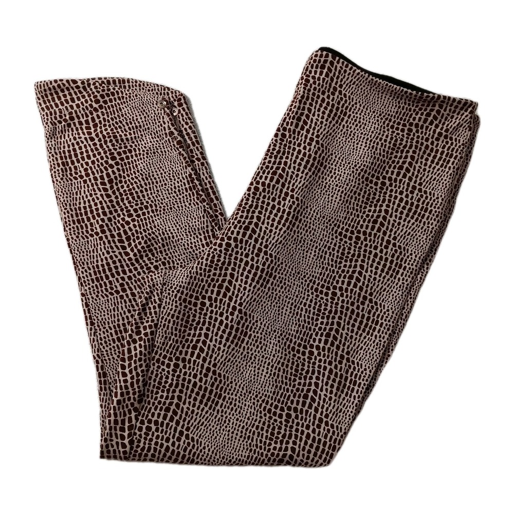 Lysse New York Women's XL Animal Print Capri Cropped Leggings Brown